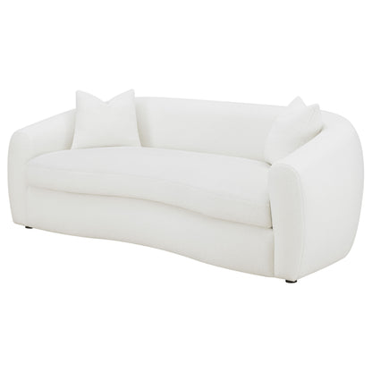 Isabella Faux Sheepskin Upholstered Sofa Natural