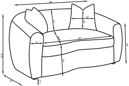 Isabella Faux Sheepskin Upholstered Loveseat Natural
