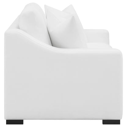 Ashlyn Upholstered Sloped Arm Loveseat White
