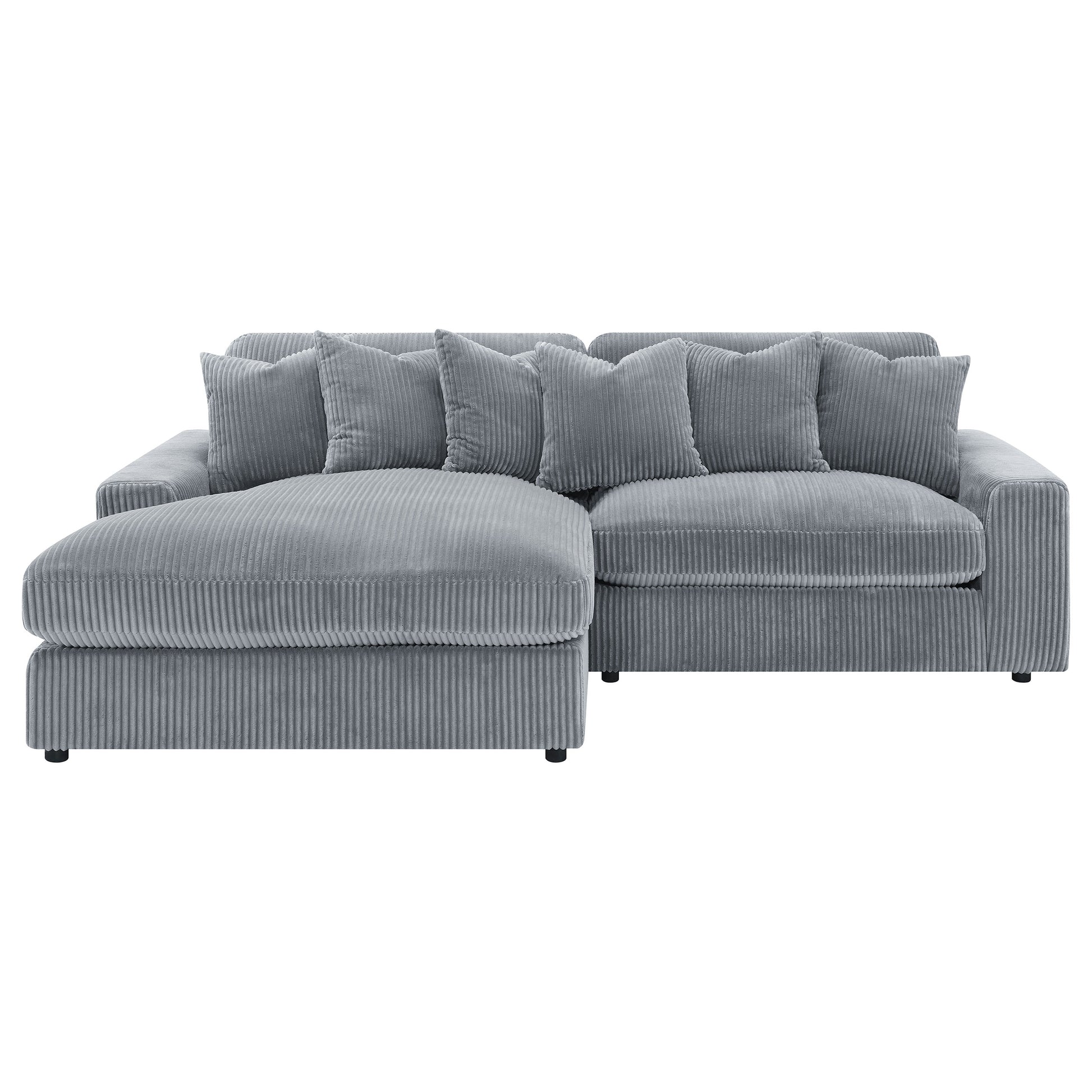 Blaine Upholstered Reversible Chaise Sectional Sofa Fog