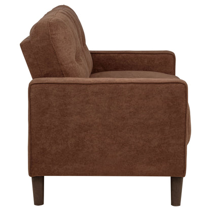 Bowen II 2-piece Fabric Upholstered Track Arm Sofa Set Rust