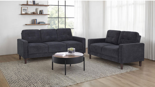 Bowen II 2-piece Upholstered Track Arm Sofa Set Steel Grey - The Sleep Loft - Online Mattress Showroom NYC