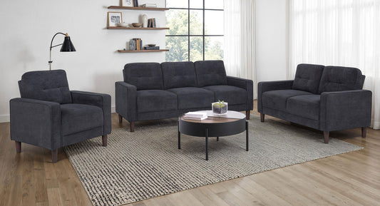 Bowen II 3-piece Upholstered Track Arm Sofa Set Steel Grey - The Sleep Loft - Online Mattress Showroom NYC