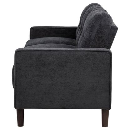Bowen II Fabric Upholstered Track Arm Sofa Steel Grey