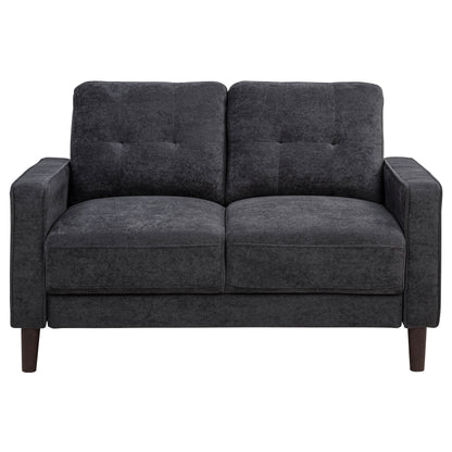 Bowen II Fabric Upholstered Track Arm Loveseat Steel Grey