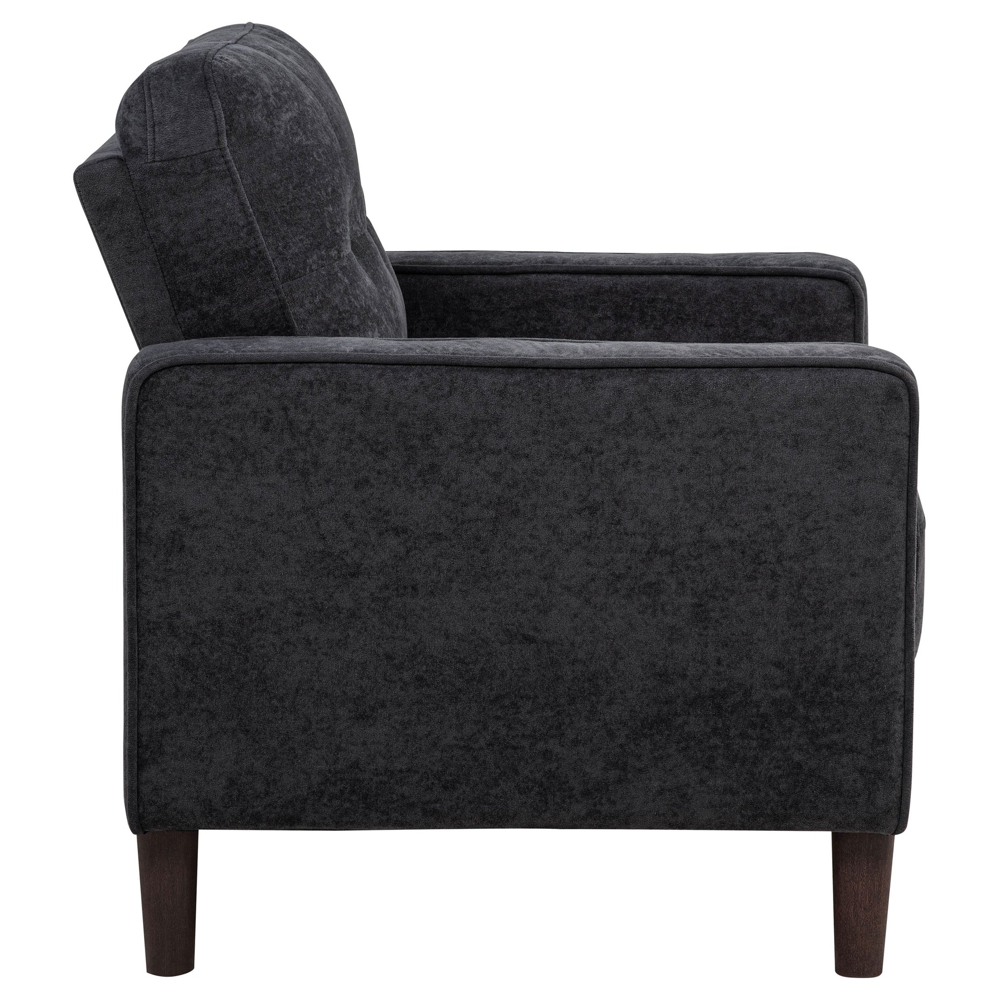 Bowen II Fabric Upholstered Track Arm Chair Steel Grey
