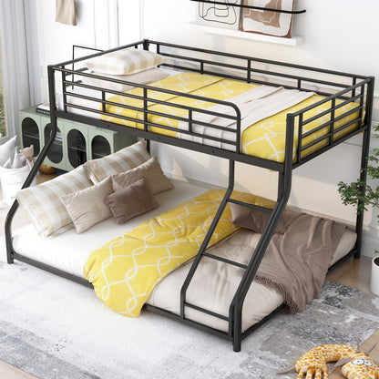 Metal Floor Bunk Bed With Sloped Ladder, Space Saving Design - The Sleep Loft - Online Mattress Showroom NYC