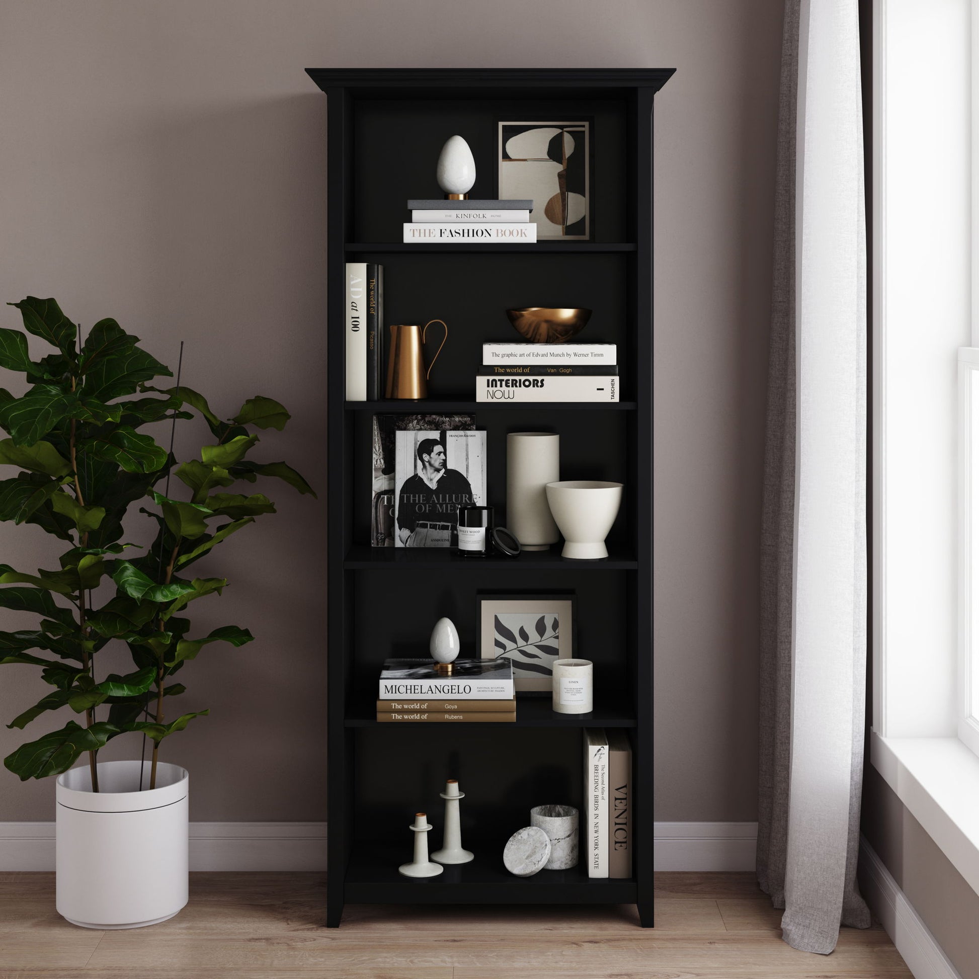Amherst - 5 Shelf Bookcase, Handcrafted - The Sleep Loft - Online Mattress Showroom NYC