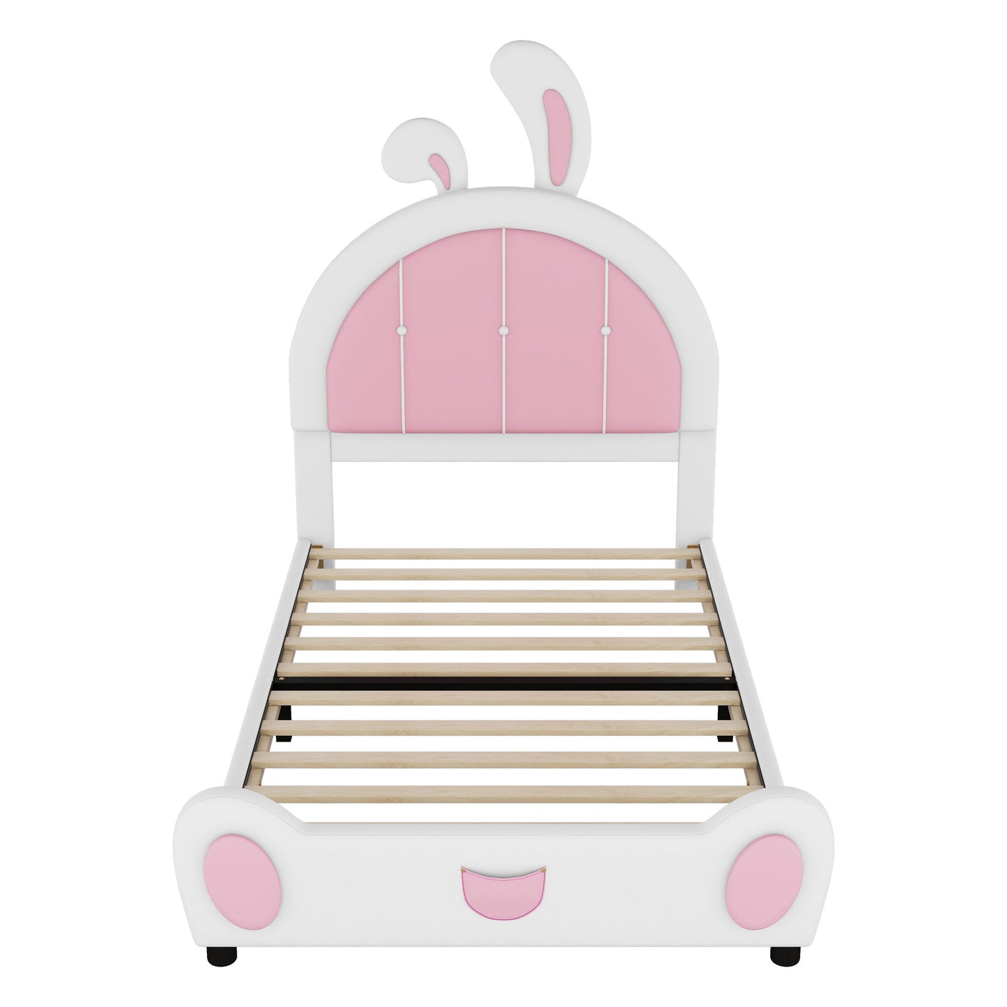 Upholstered Platform Bed With Rabbit Shaped Headboard - The Sleep Loft - Online Mattress Showroom NYC
