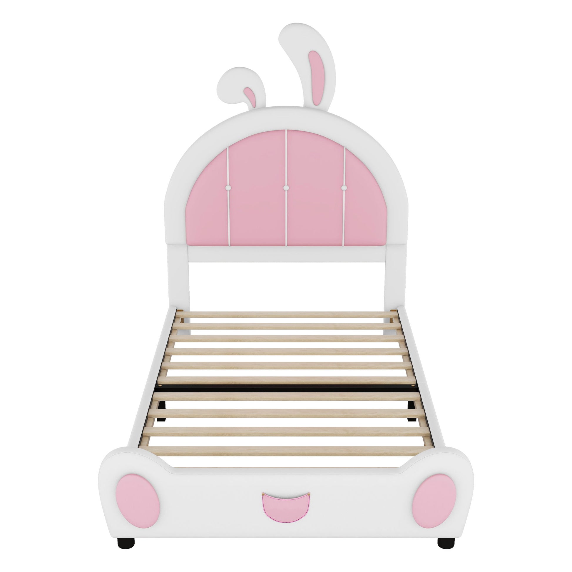 Upholstered Platform Bed With Rabbit Shaped Headboard - The Sleep Loft - Online Mattress Showroom NYC