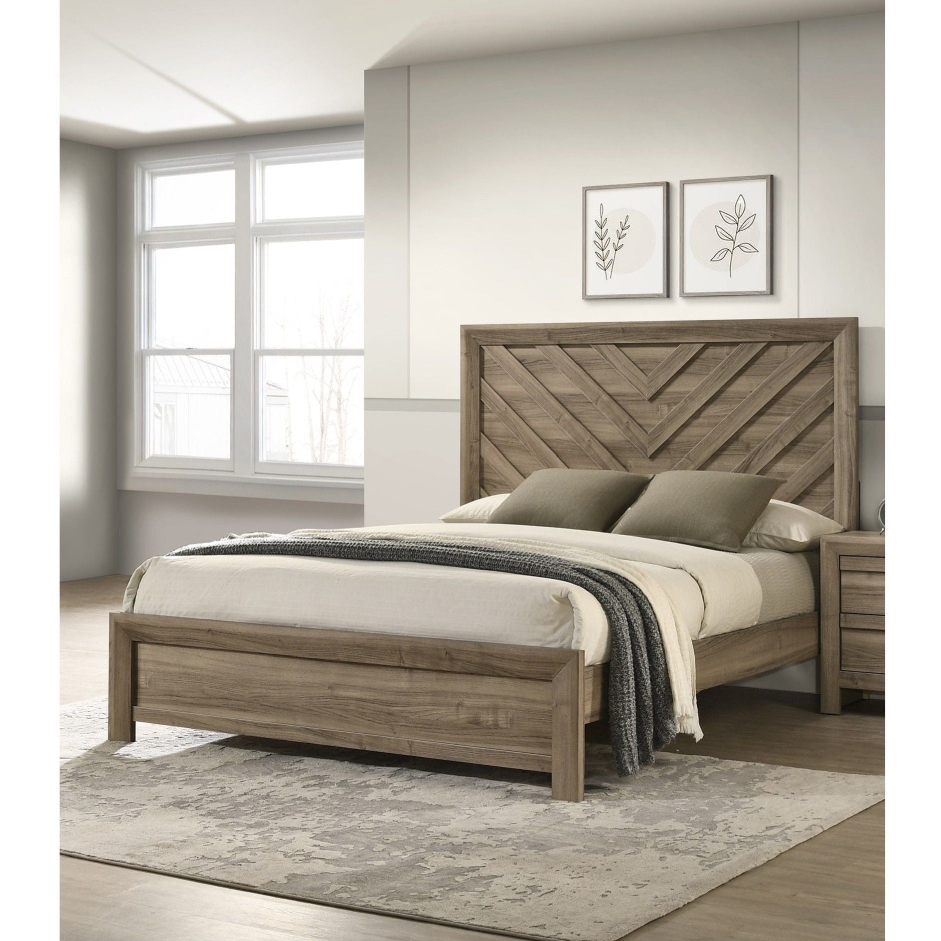 Modern Chevron Patterned Headboard Bed - The Sleep Loft - Online Mattress Showroom NYC