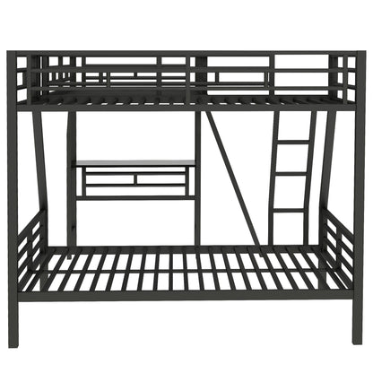 Twin Over Full Bunk Bed With Loft And Desk, L-Shaped Design For 3 Sleepers - Black - The Sleep Loft - Online Mattress Showroom NYC