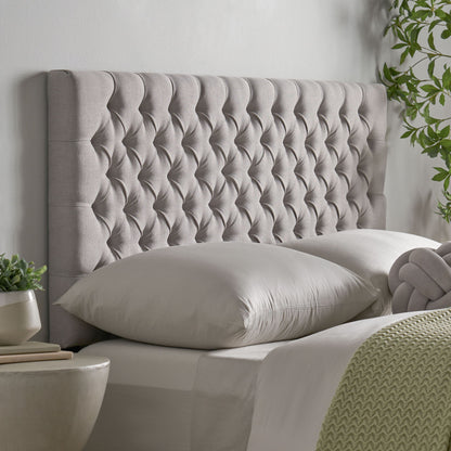 Queen Size Headboard With Button Tufting - Light Gray - The Sleep Loft - Online Mattress Showroom NYC