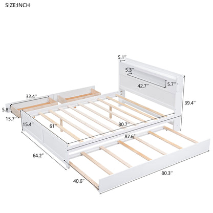 Storage Platform Bed With LED Lights, 2 Drawers And Trundle - The Sleep Loft - Online Mattress Showroom NYC