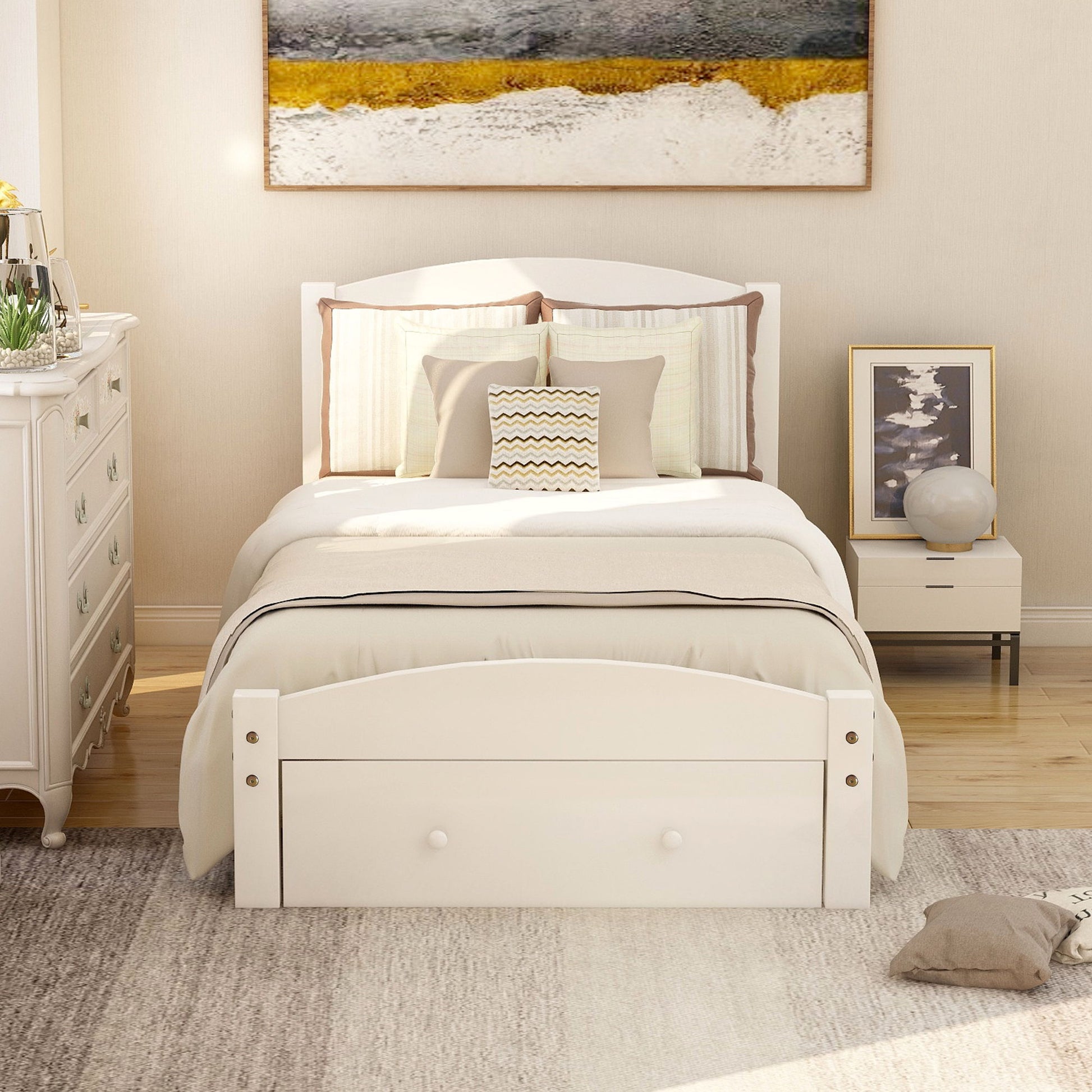 Platform Bed Frame With Storage Drawer And Wood Slat Support No Box Spring Needed - The Sleep Loft - Online Mattress Showroom NYC