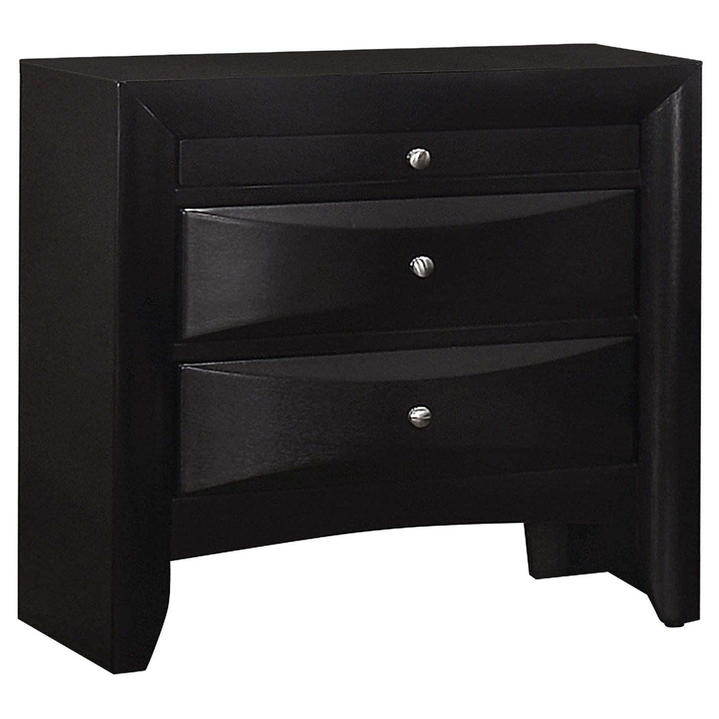 Vollenhove - 2 Drawer Nightstand With Pull Out Tray Storage Solution - Black - The Sleep Loft - Online Mattress Showroom NYC