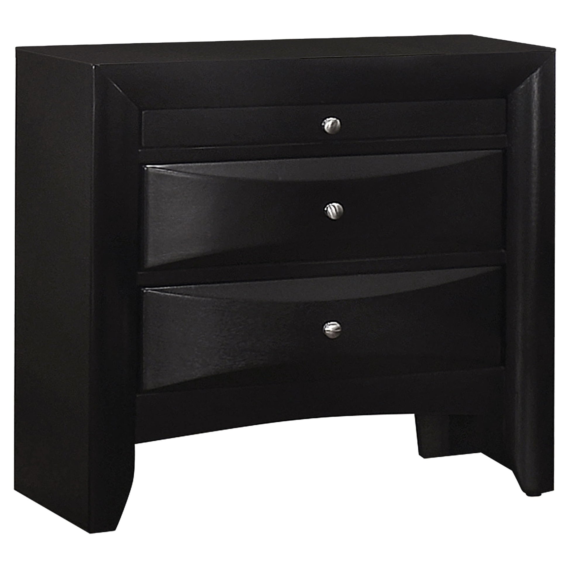 Vollenhove - 2 Drawer Nightstand With Pull Out Tray Storage Solution - Black - The Sleep Loft - Online Mattress Showroom NYC