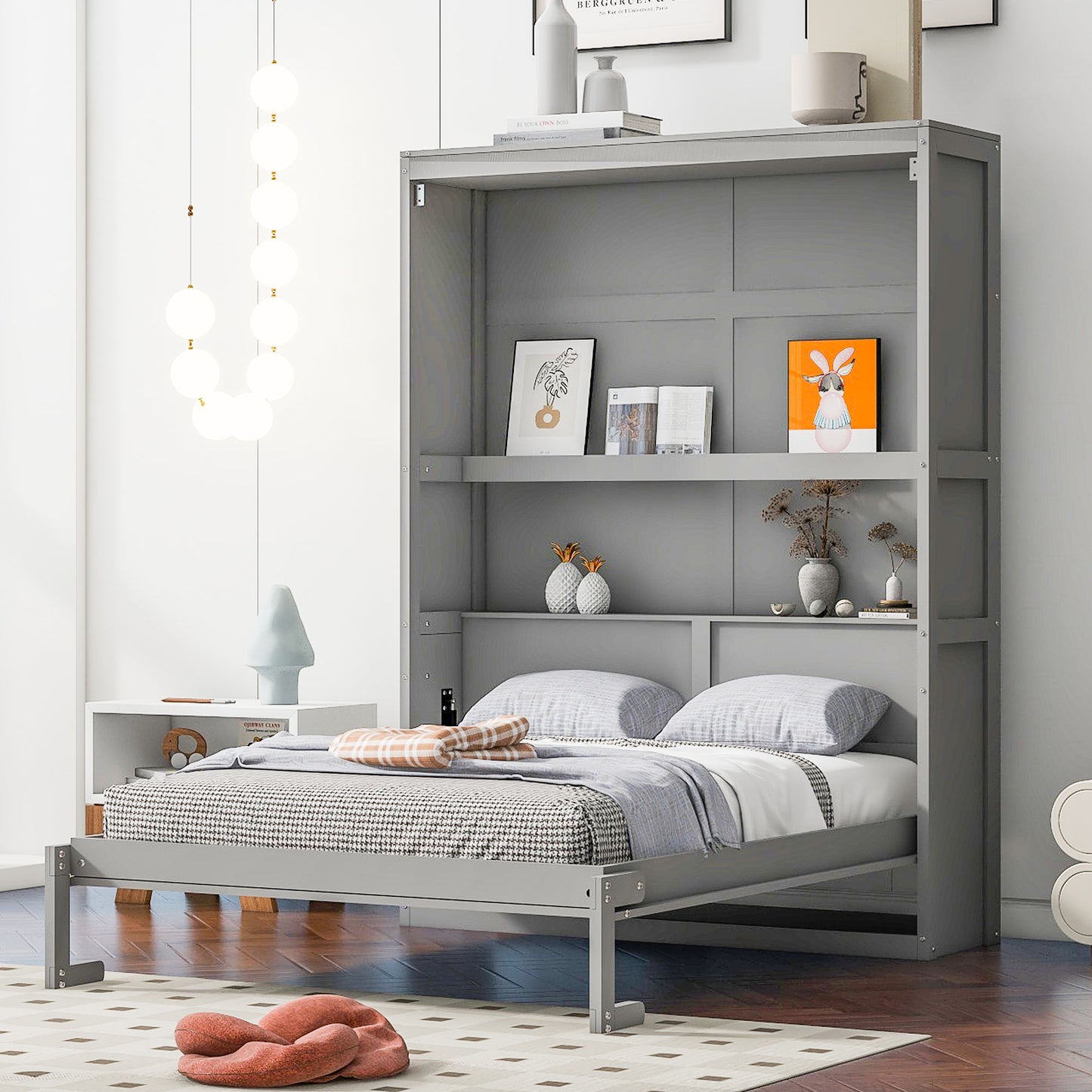 Murphy Wall Bed With Shelves, Space Saving - The Sleep Loft - Online Mattress Showroom NYC