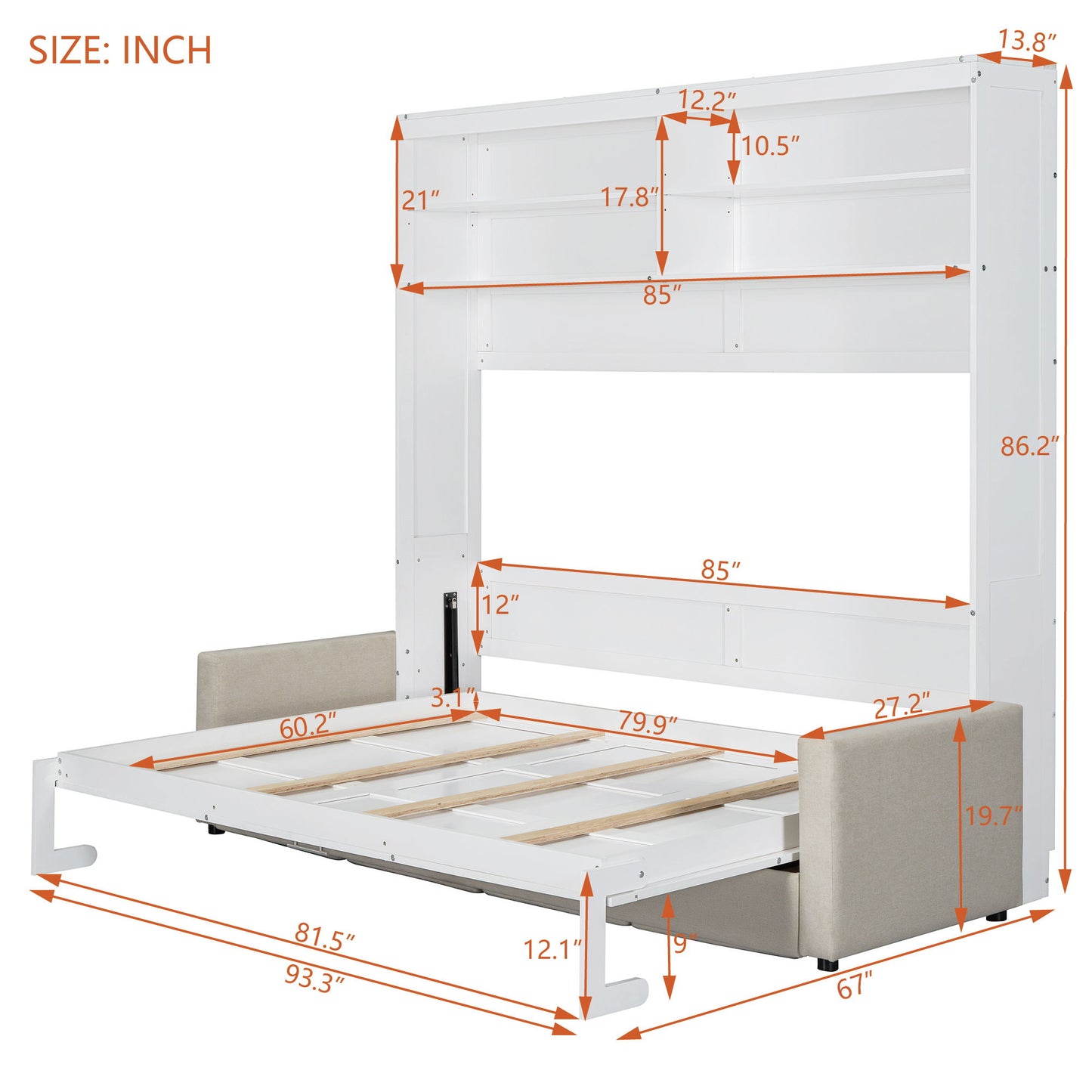 Murphy Wall Bed With Sofa - The Sleep Loft - Online Mattress Showroom NYC