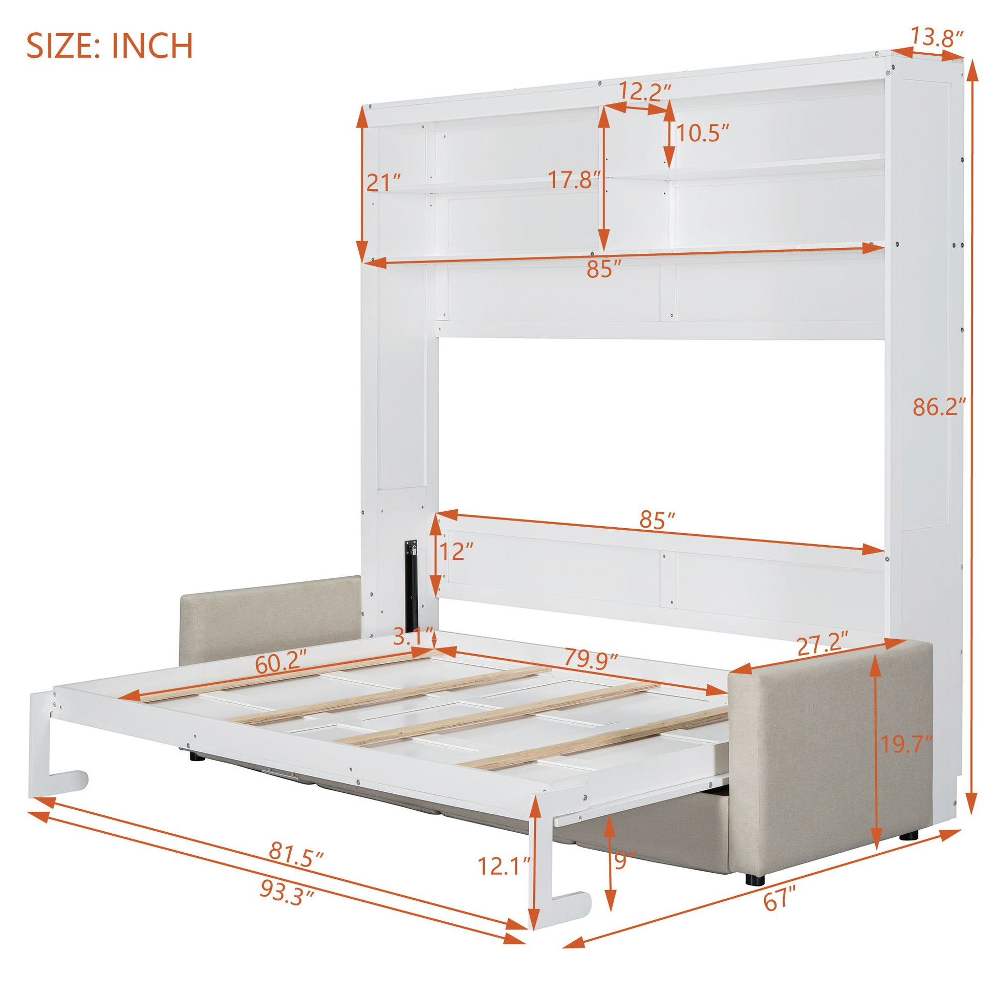 Murphy Wall Bed With Sofa - The Sleep Loft - Online Mattress Showroom NYC