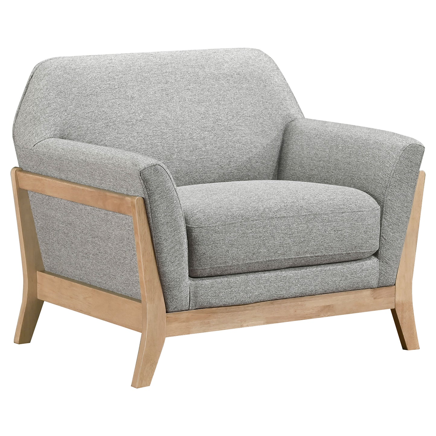 Vaughn 3-piece Fabric Upholstered Flared Arm Sofa Set Grey