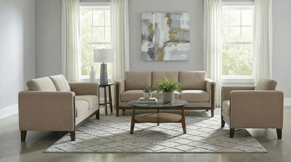 Islington Fabric Upholstered Panel Arm Sofa Taupe
