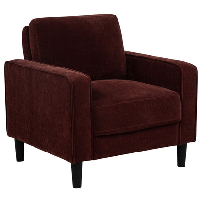 Ruth 3-piece Fabric Upholstered Track Arm Sofa Rust Red