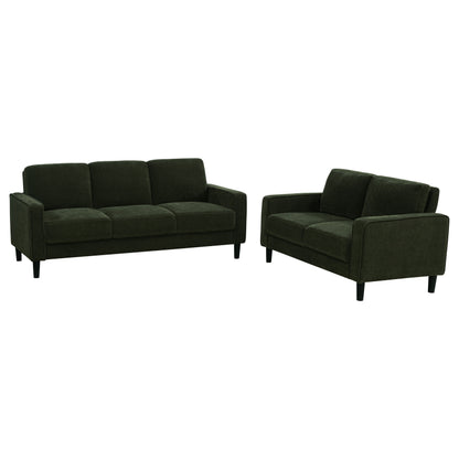 Ruth 2-piece Fabric Upholstered Track Arm Sofa Matcha Green