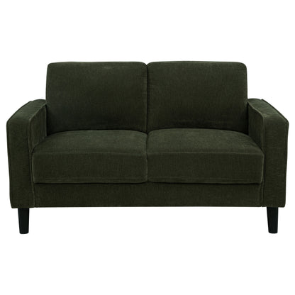 Ruth Fabric Upholstered Track Arm Loveseat Matcha Green
