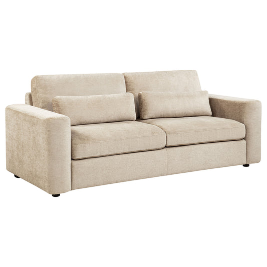 Amador Chenille Upholstered Track Arm Sofa Camel - The Sleep Loft - Online Mattress Showroom NYC
