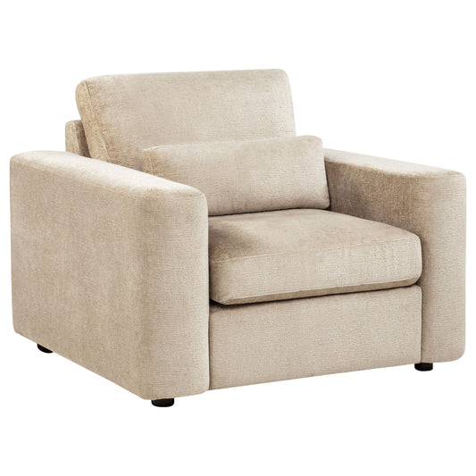 Amador Chenille Upholstered Track Arm Accent Chair Camel - The Sleep Loft - Online Mattress Showroom NYC