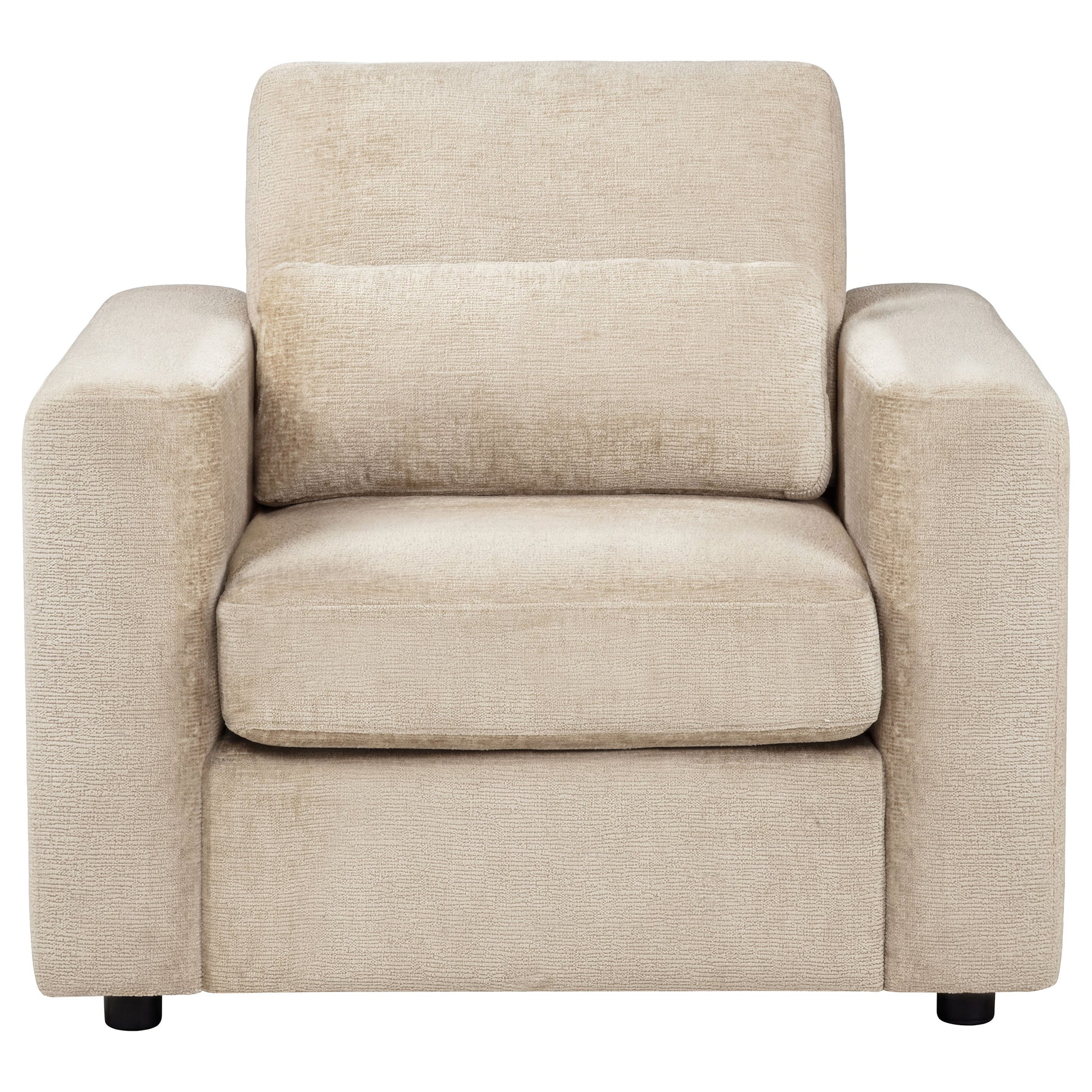 Amador Chenille Upholstered Track Arm Accent Chair Camel