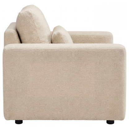 Amador Chenille Upholstered Track Arm Accent Chair Camel