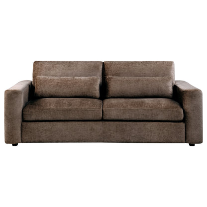 Amador Chenille Upholstered Track Arm Sofa Chocolate