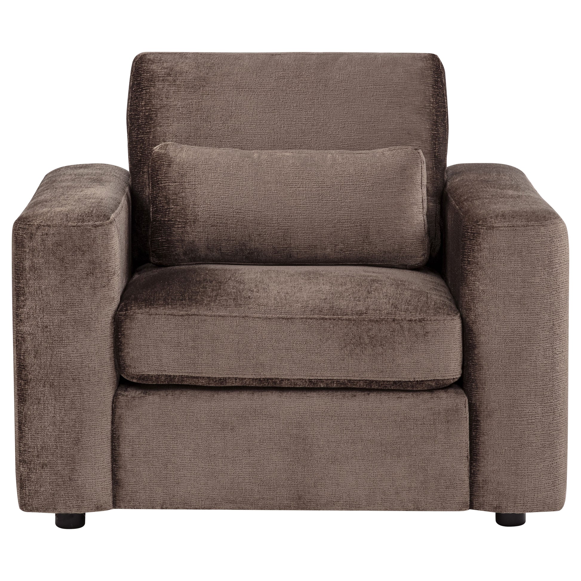 Amador Chenille Upholstered Track Arm Accent Chair Chocolate