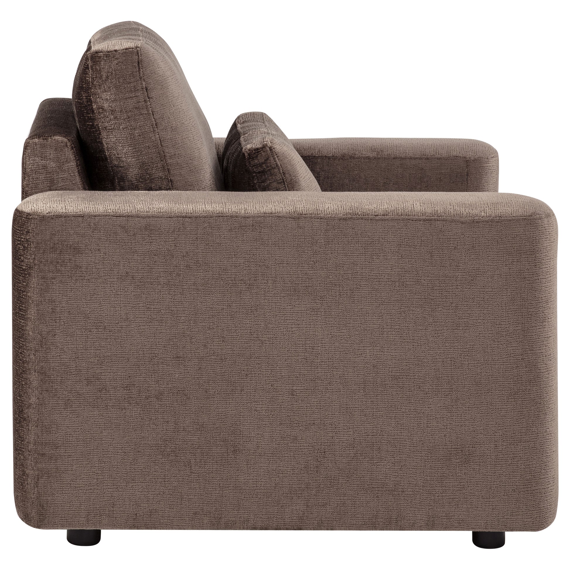 Amador Chenille Upholstered Track Arm Accent Chair Chocolate
