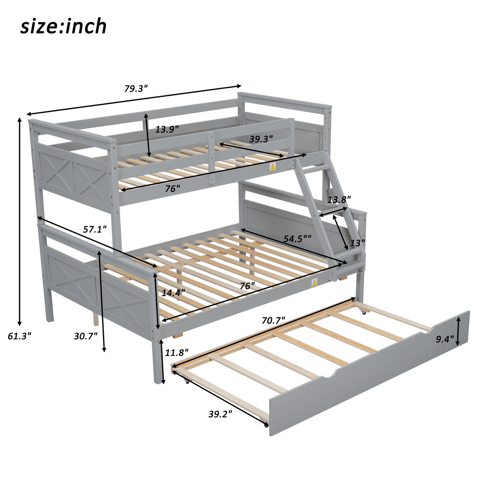 Bunk Bed With Ladder And Safety Guardrail - The Sleep Loft - Online Mattress Showroom NYC