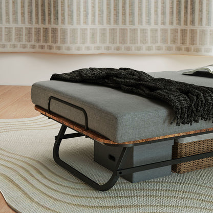 Portable Folding Bed With Memory Foam Mattress, Lockable - Gray - The Sleep Loft - Online Mattress Showroom NYC