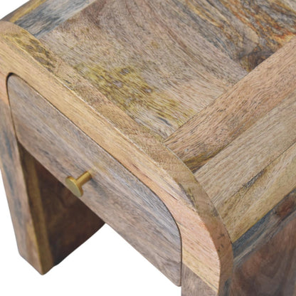Mini Darcy - Nightstand With Curved Edges - The Sleep Loft - Online Mattress Showroom NYC