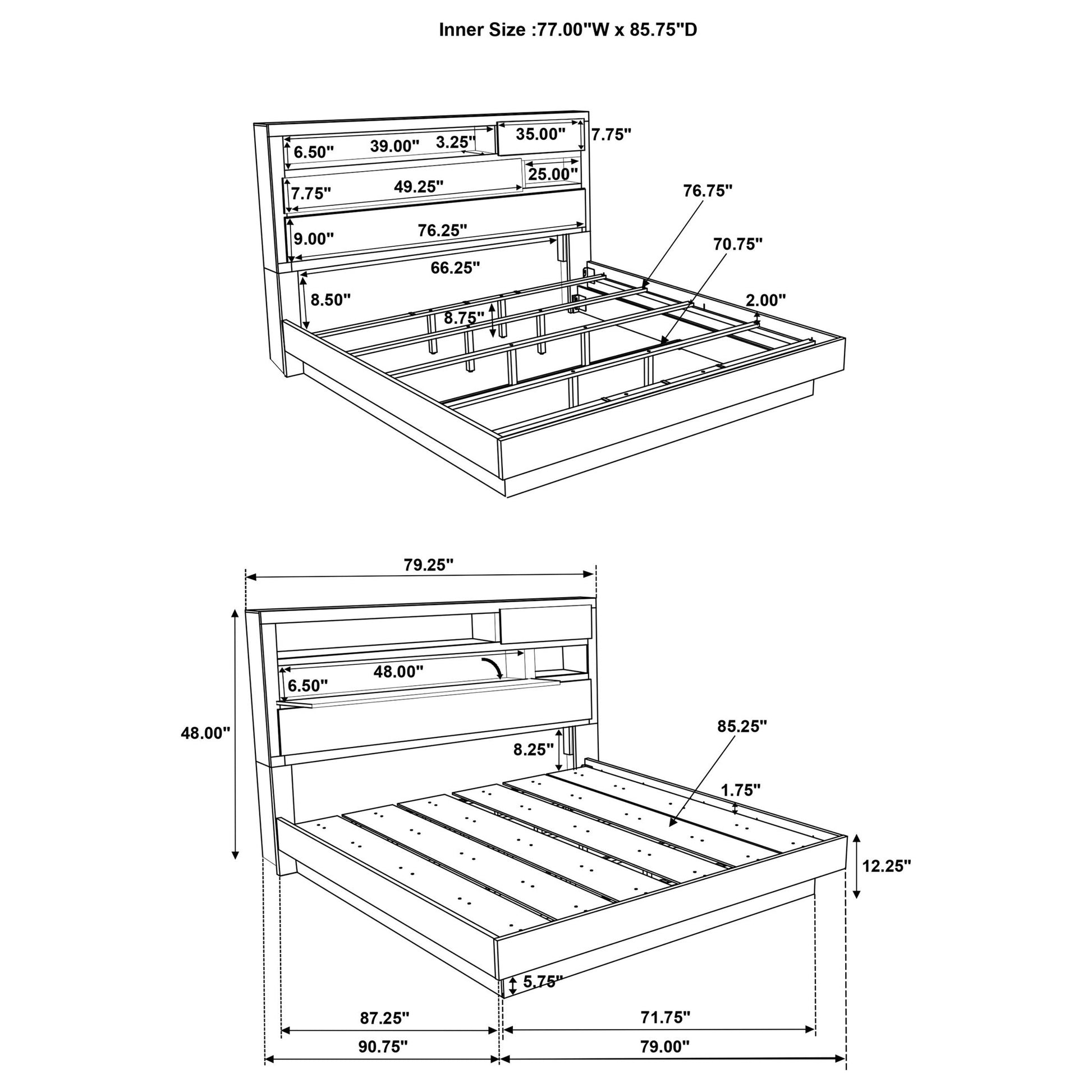 Edmondson - Bookcase Headboard Bed - The Sleep Loft - Online Mattress Showroom NYC