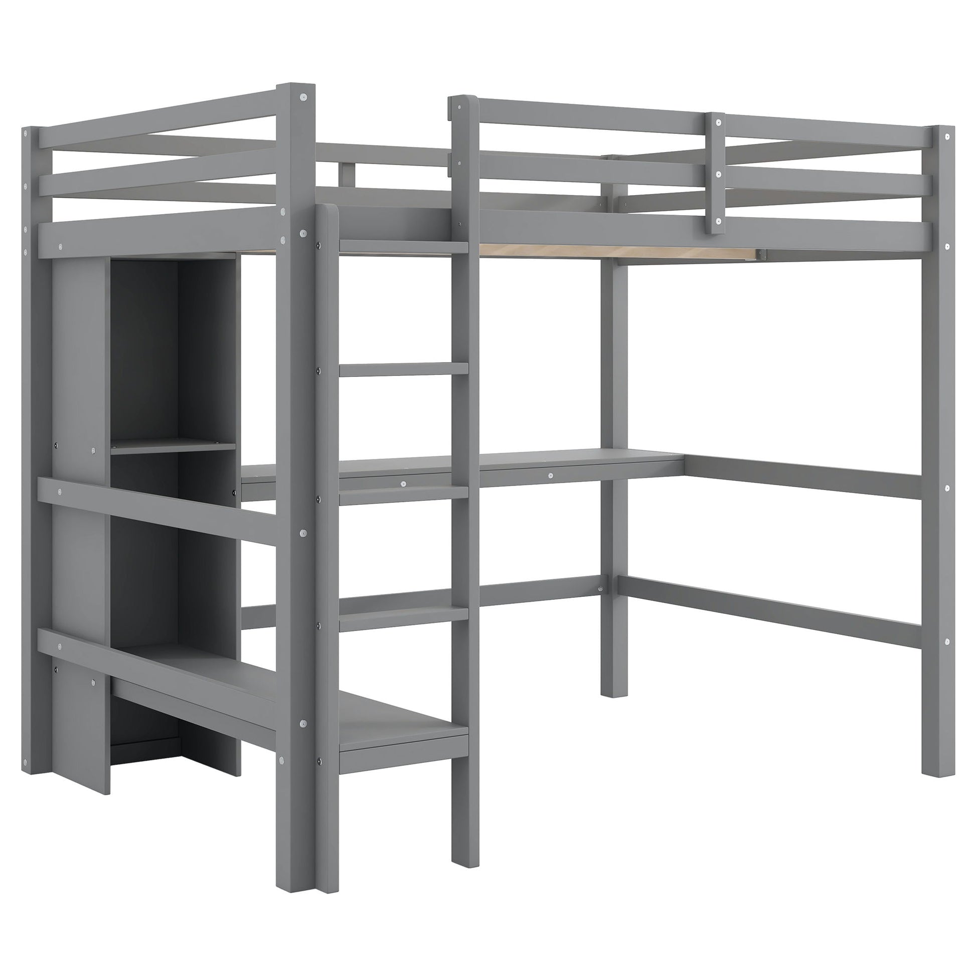 Loft Bed With Built In Desk And Multifunction Shelves - The Sleep Loft - Online Mattress Showroom NYC