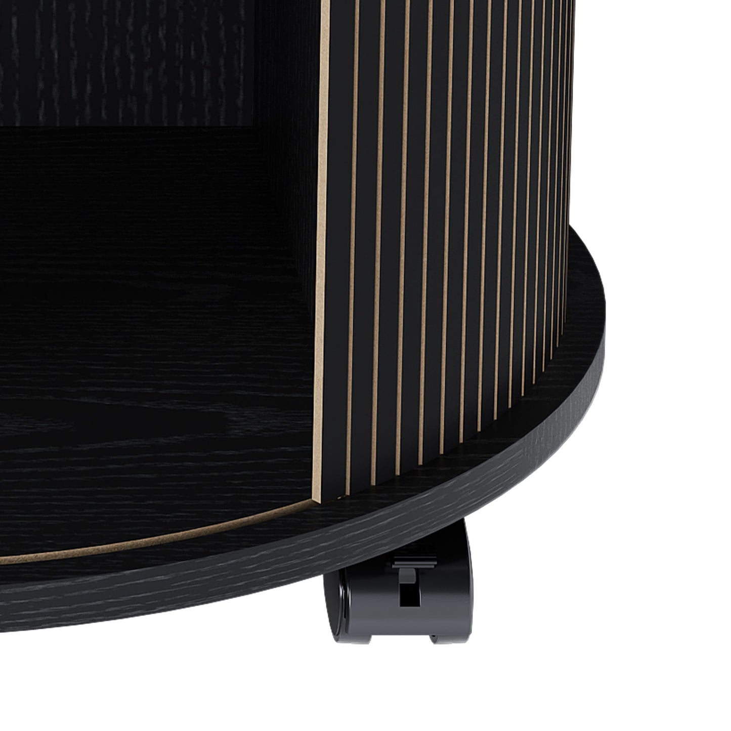 Cylinder Nightstand With Charging Station & Sliding Door