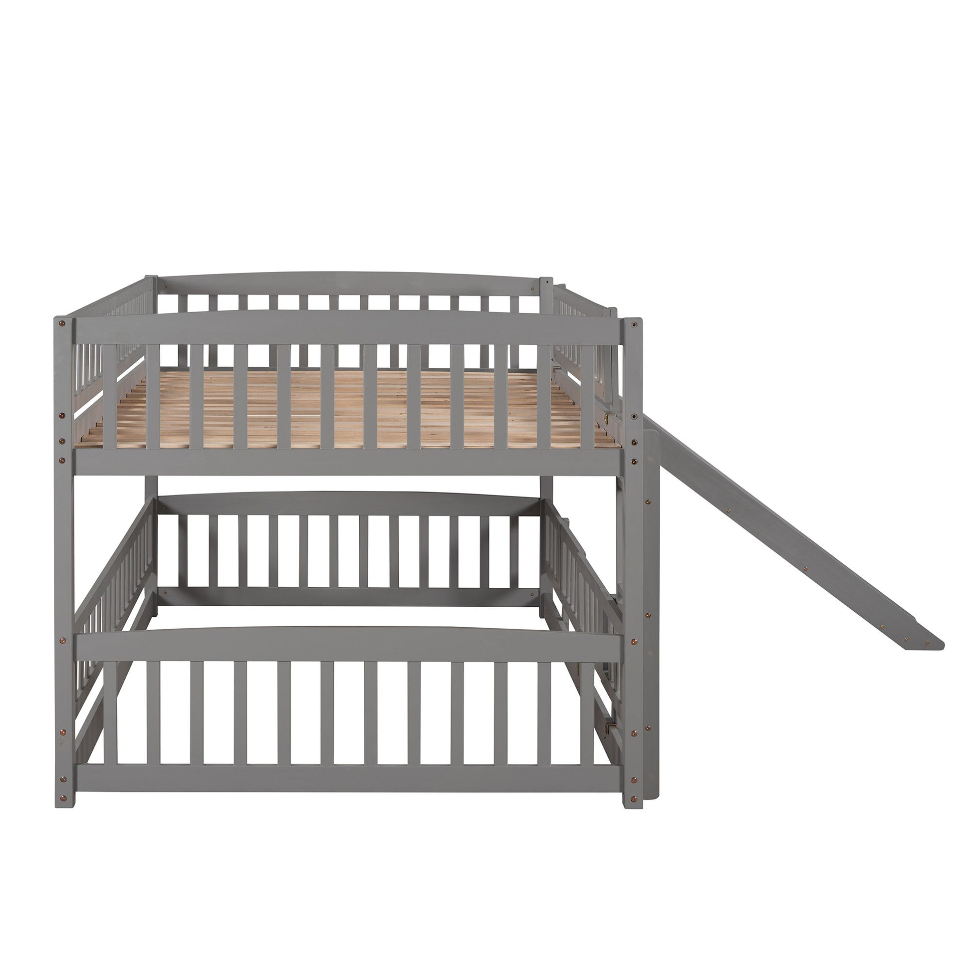 Low Bunk Bed With Slide, Fence And Ladder - The Sleep Loft - Online Mattress Showroom NYC