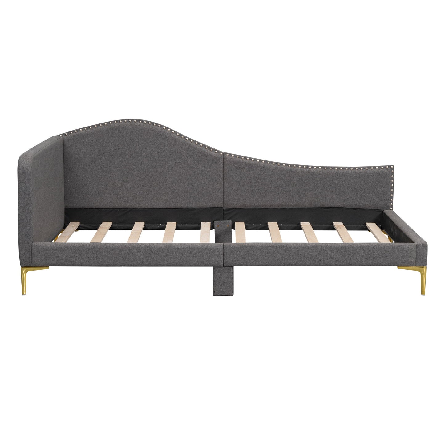 Upholstered Daybed With Headboard And Armrest, Support Legs - The Sleep Loft - Online Mattress Showroom NYC