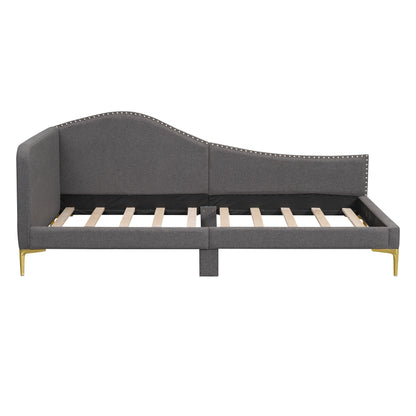 Upholstered Daybed With Headboard And Armrest, Support Legs - The Sleep Loft - Online Mattress Showroom NYC