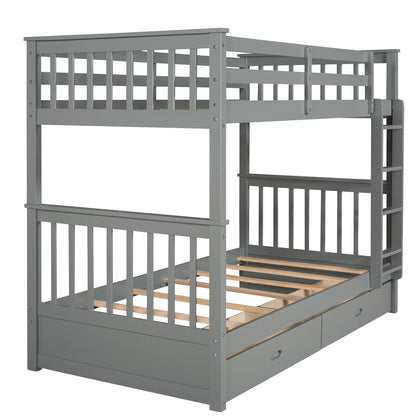 Bunk Bed With Ladders And 2 Storage Drawers - The Sleep Loft - Online Mattress Showroom NYC