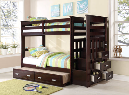 Allentown - Twin / Twin Bunk Bed With Trundle Storage - Espresso - The Sleep Loft - Online Mattress Showroom NYC