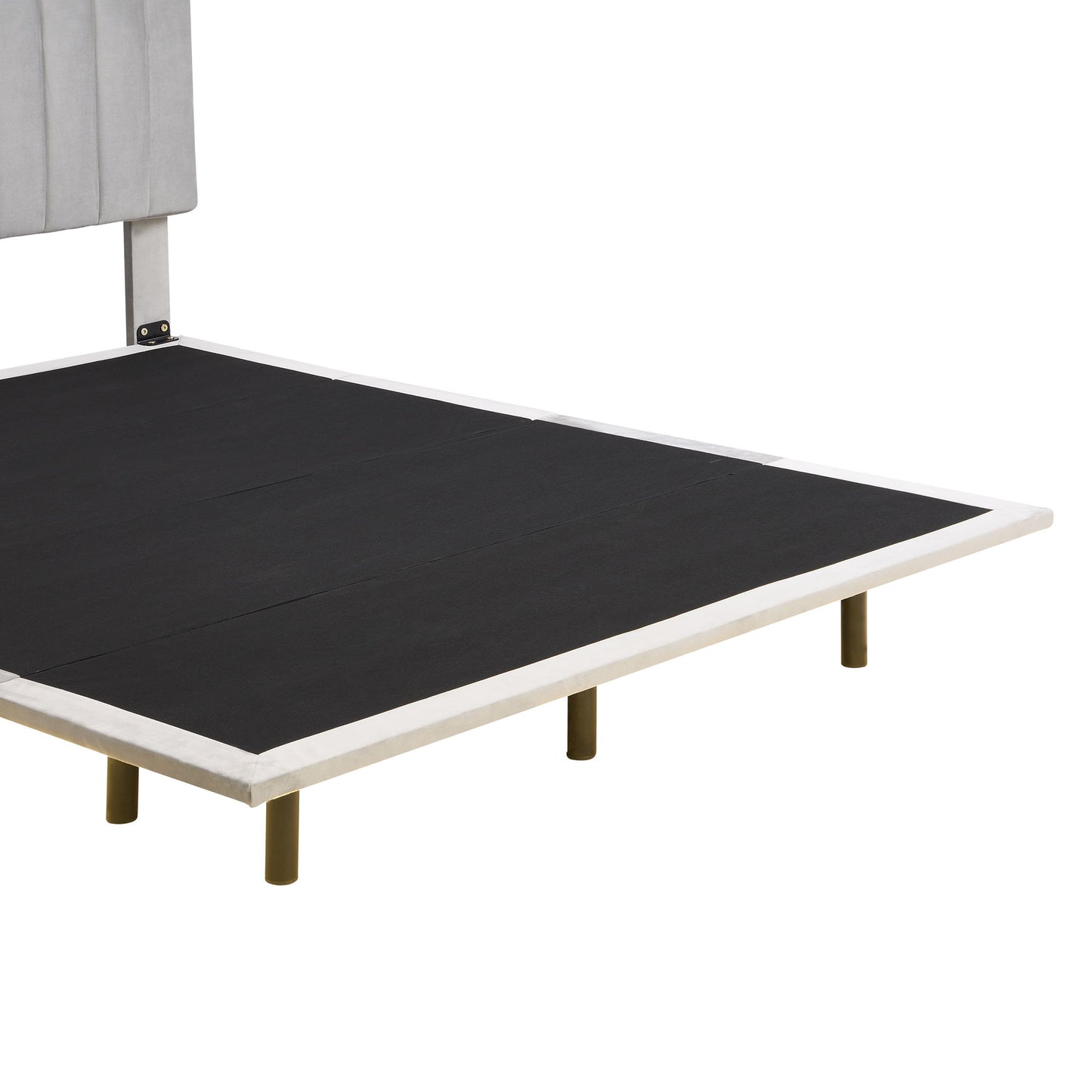 Upholstered Bed With Sensor Light And Headboard, Floating Velvet Platform Bed - The Sleep Loft - Online Mattress Showroom NYC