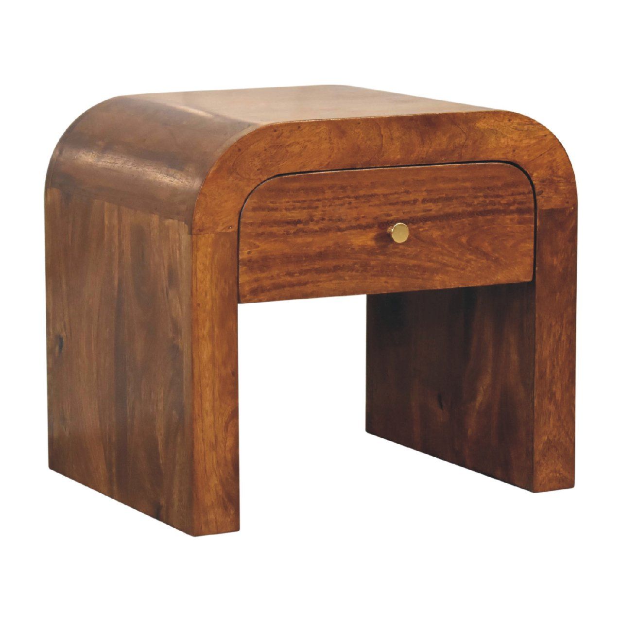 Mini Darcy - Nightstand With Curved Edges - The Sleep Loft - Online Mattress Showroom NYC