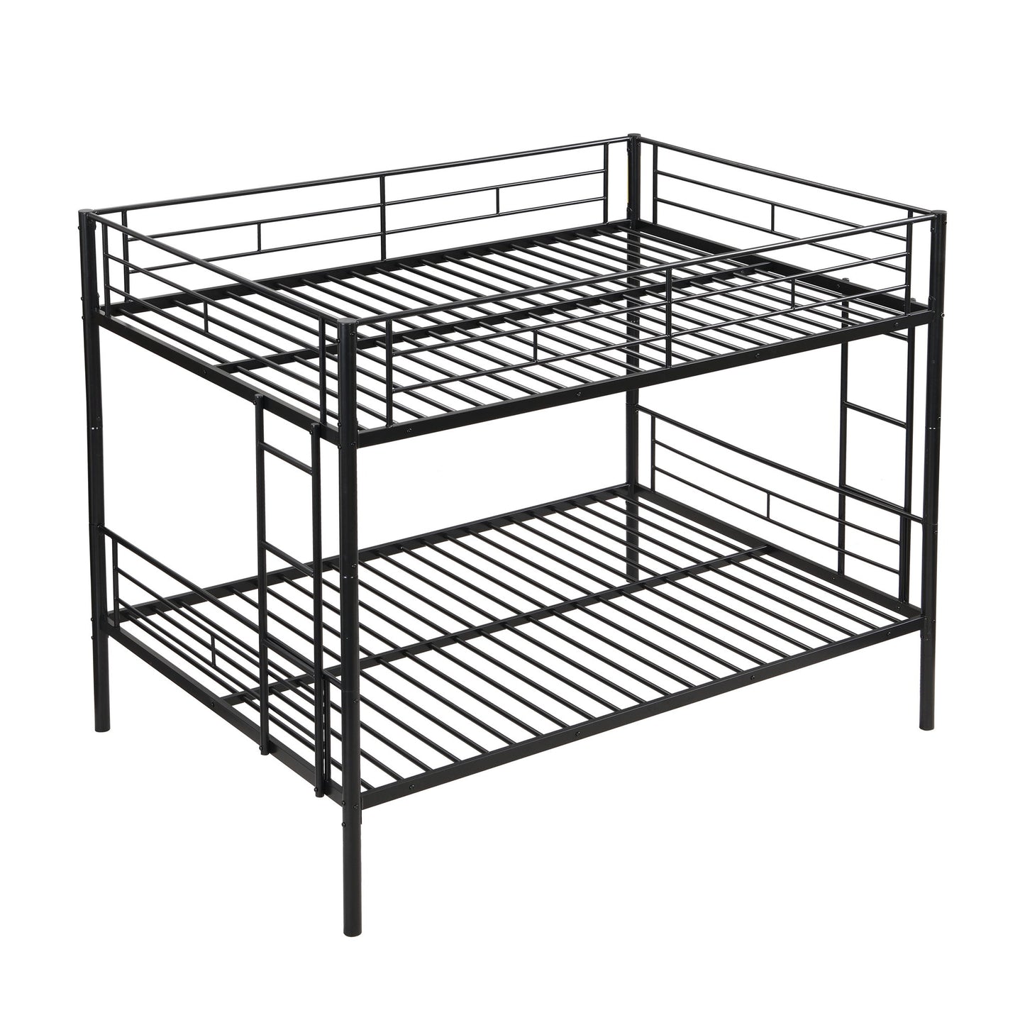 Modern Metal Bunk Bed, Full Over Full, No Box Spring Needed - Black - The Sleep Loft - Online Mattress Showroom NYC
